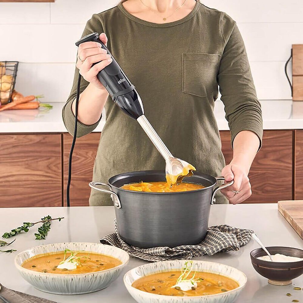 DeLonghi MultiQuick 5 Vario Immersion Hand Blender in Black and Stainless Steel, , large