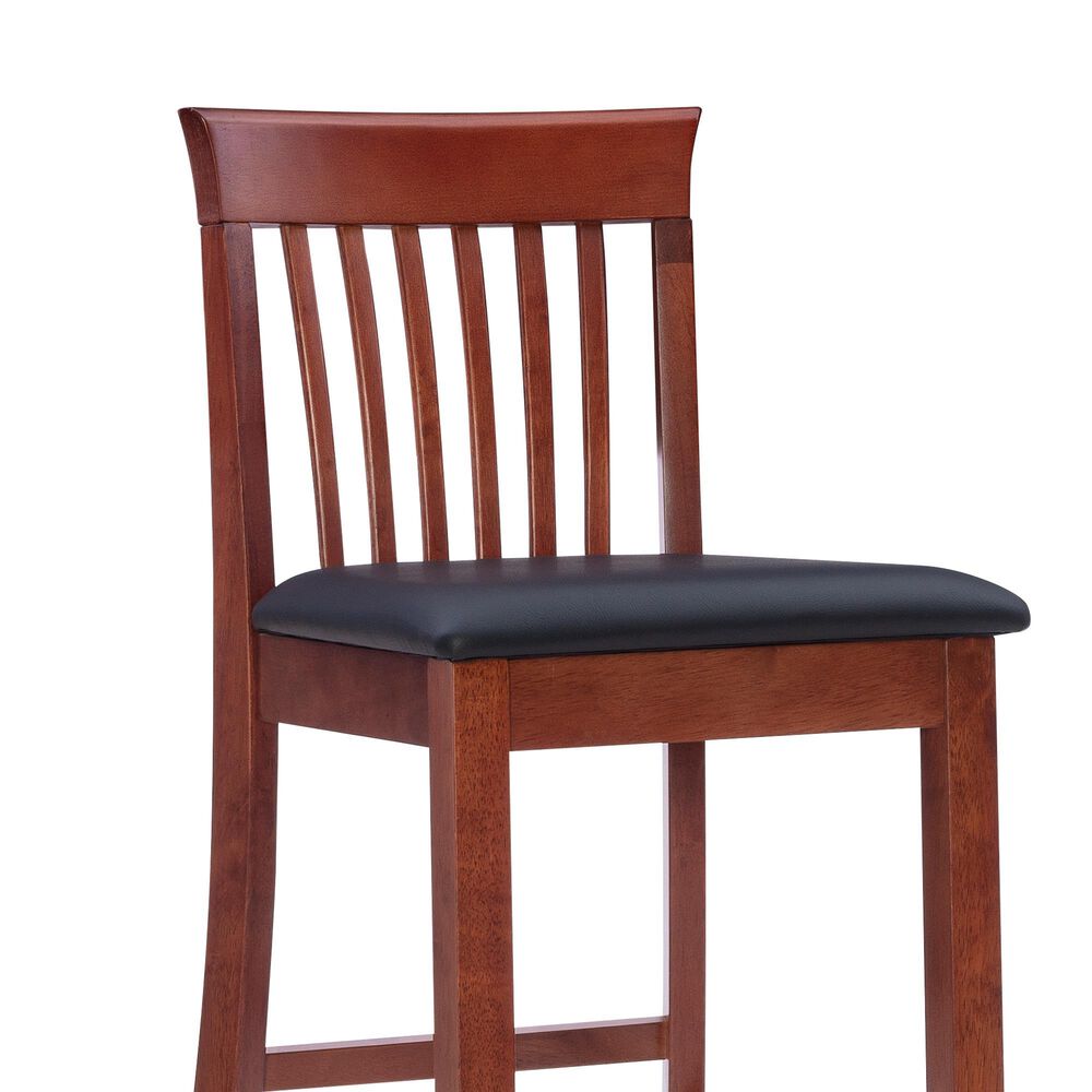 Linon Home Decor Torino Craftsman Bar Stool in Dark Cherry, , large