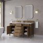James Martin Brittany 60" Double Bathroom Vanity in Pecan with 3 cm White Zeus Silestone Top and Rectangular Sinks, , large