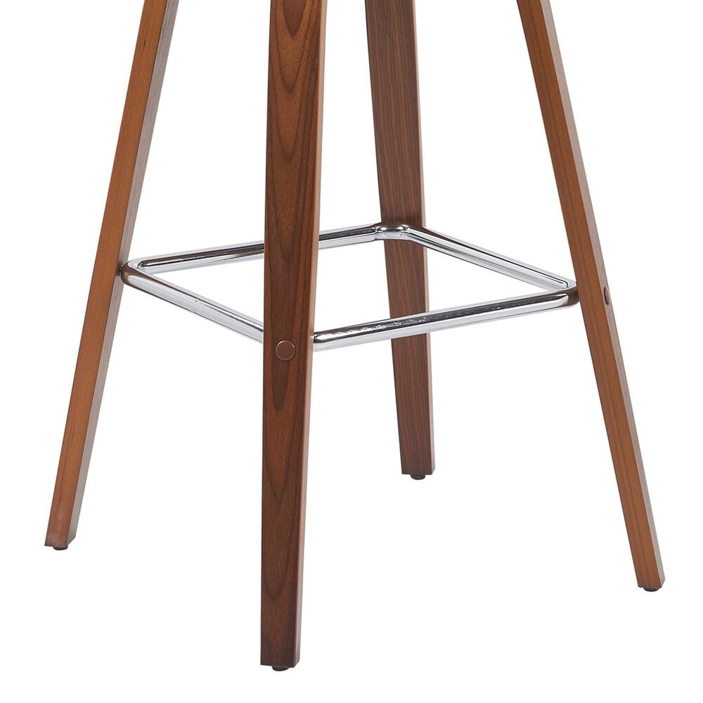 Armen Living Vienna Swivel Bar Height Stool with Vintage Black Upholstery in Walnut, , large