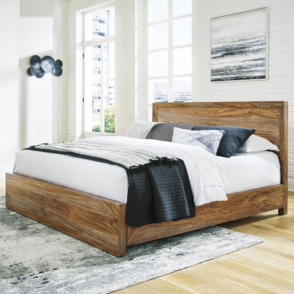 Ashley Dressonni King Panel Bed in Brown, , large