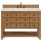James Martin Malibu 48" Single Bathroom Vanity in Amber Birch with 3 cm Arctic Fall Solid Surface Top and Rectangular Sink, , large