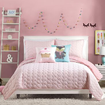 Peking Handicraft Helaine 3-Piece Queen Quilt Set in Pink, , large