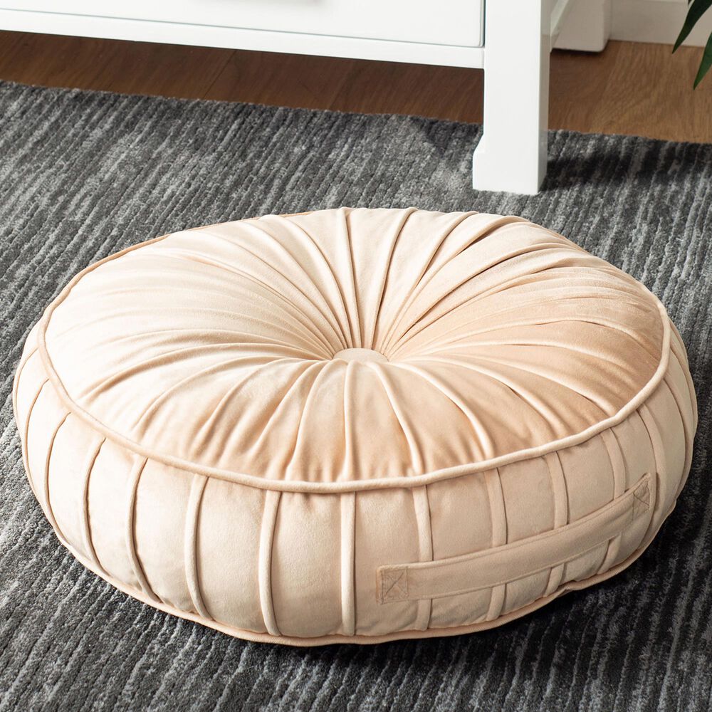 Safavieh Clary 18" Floor Pillow in Champagne, , large