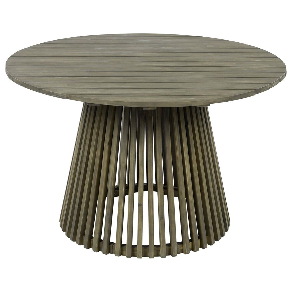 Hearth and Haven 5-Piece Outdoor Dining Set with Cream Cushion in Grey, , large