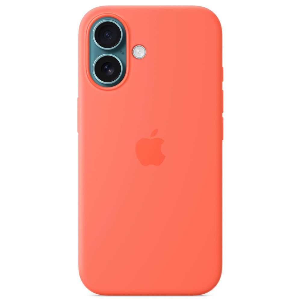 Apple Silicone Case with MagSafe for iPhone 16 in Tangerine, , large