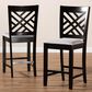Baxton Studio Caron Counter Height Pub Chair with Gray Cushion in Espresso Brown (Set of 2), , large