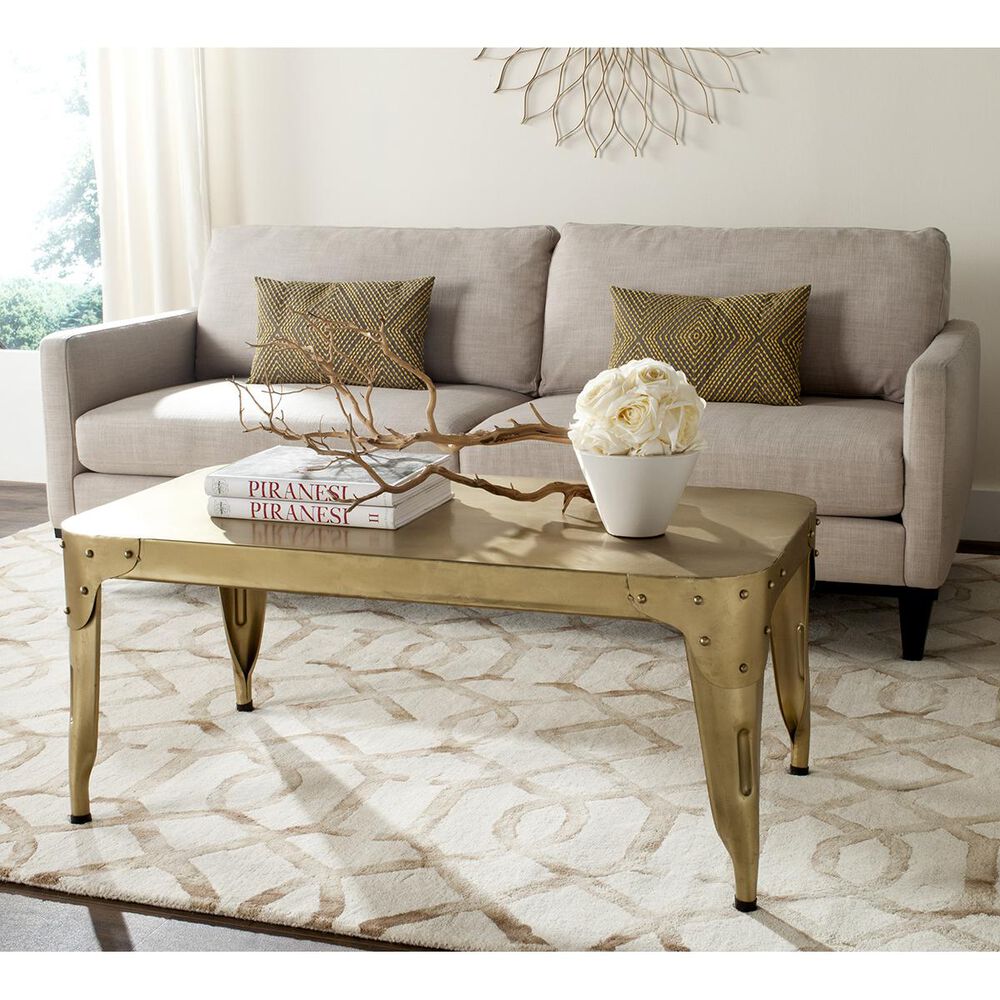 Safavieh Classsic Iron Coffee Table in Gold, , large