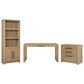 Wycliff Bay Canyon Drive 3-Piece Writing Desk with Bookcase and Lateral File Set in Natural Oak, , large