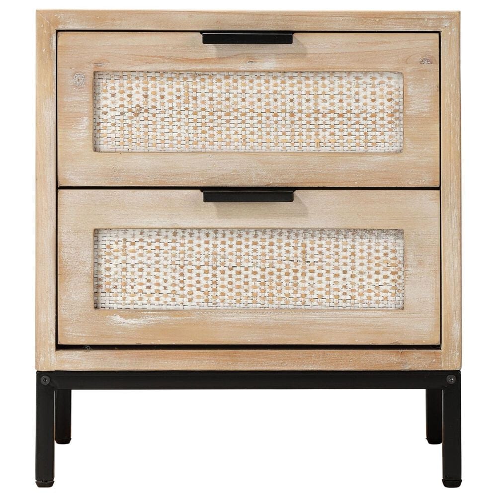 Splendor Living Norwell 2-Drawer Side Table in Natural and Black, , large