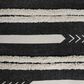 LR Home 18" Square Striped Pouf in Black and White, , large