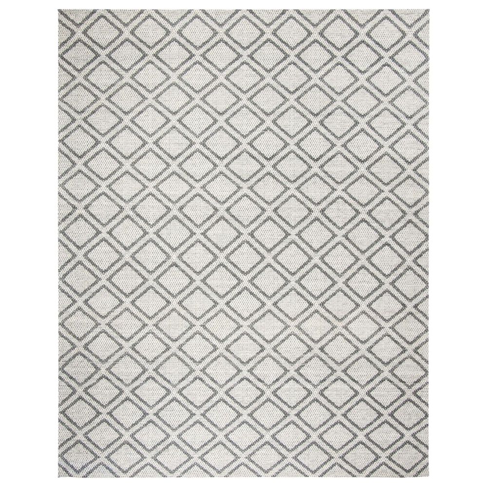 Safavieh Micro-Loop 8" x 10" Silver and Dark Grey Area Rug, , large