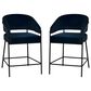 Linon Home Decor Prestwick Counter Stool with Navy Cushion in Black (Set of 2), , large