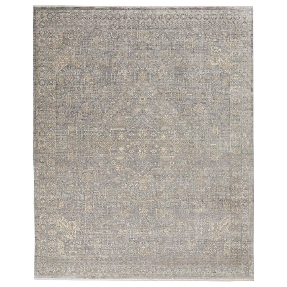 Nourison Lustrous Weave LUW02 10" x 13"4" Gray and Beige Area Rug, , large