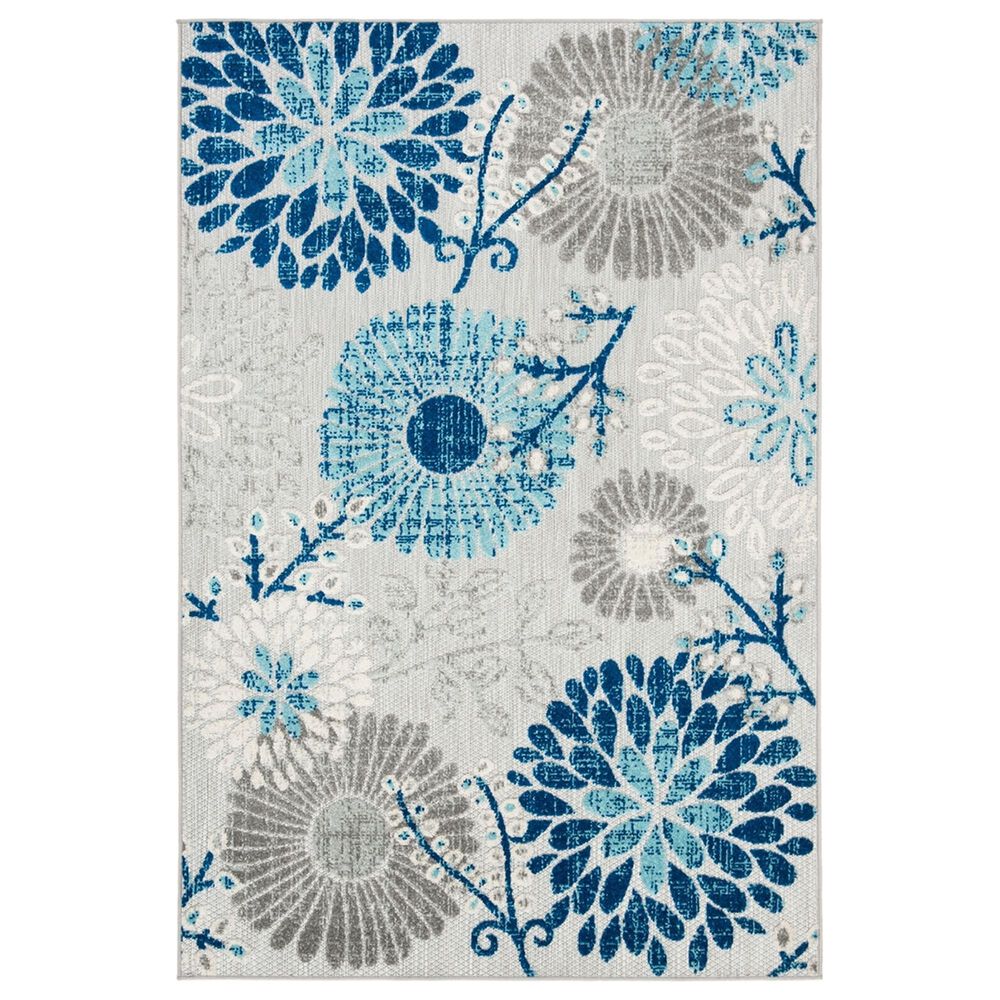Safavieh Cabana CBN832F 3" x 5" Grey and Blue Indoor/Outdoor Area Performance Rug, , large