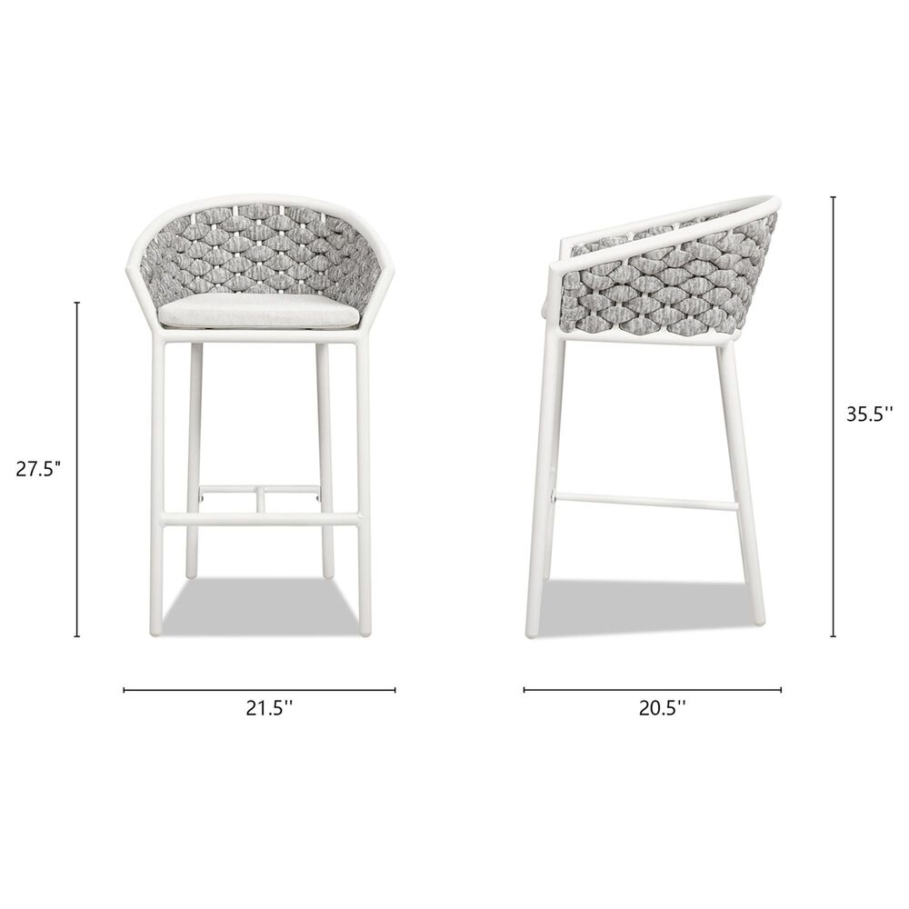 Hearth and Haven Rowan Patio Low-back Barrel Stool in White &#40;Set of 2&#41;, , large