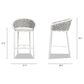 Hearth and Haven Rowan Patio Low-back Barrel Stool in White (Set of 2), , large