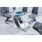 Global Furniture USA Dining Table in Clear, Grey, White and Polished Chrome - Table Only, , large
