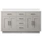 Lexora Home Abbey 60" Double Bathroom Vanity in White Oak with 2 cm White Cultured Marble Top and Rectangular Sinks, , large