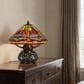 Cal Lighting Autumn Amber Tiffany Table Lamp in Bronze, , large