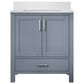 Lexora Home Jacques 30" Single Bathroom Vanity in Dark Grey with 2 cm White Cultured Marble Top and Rectangular Sink, , large