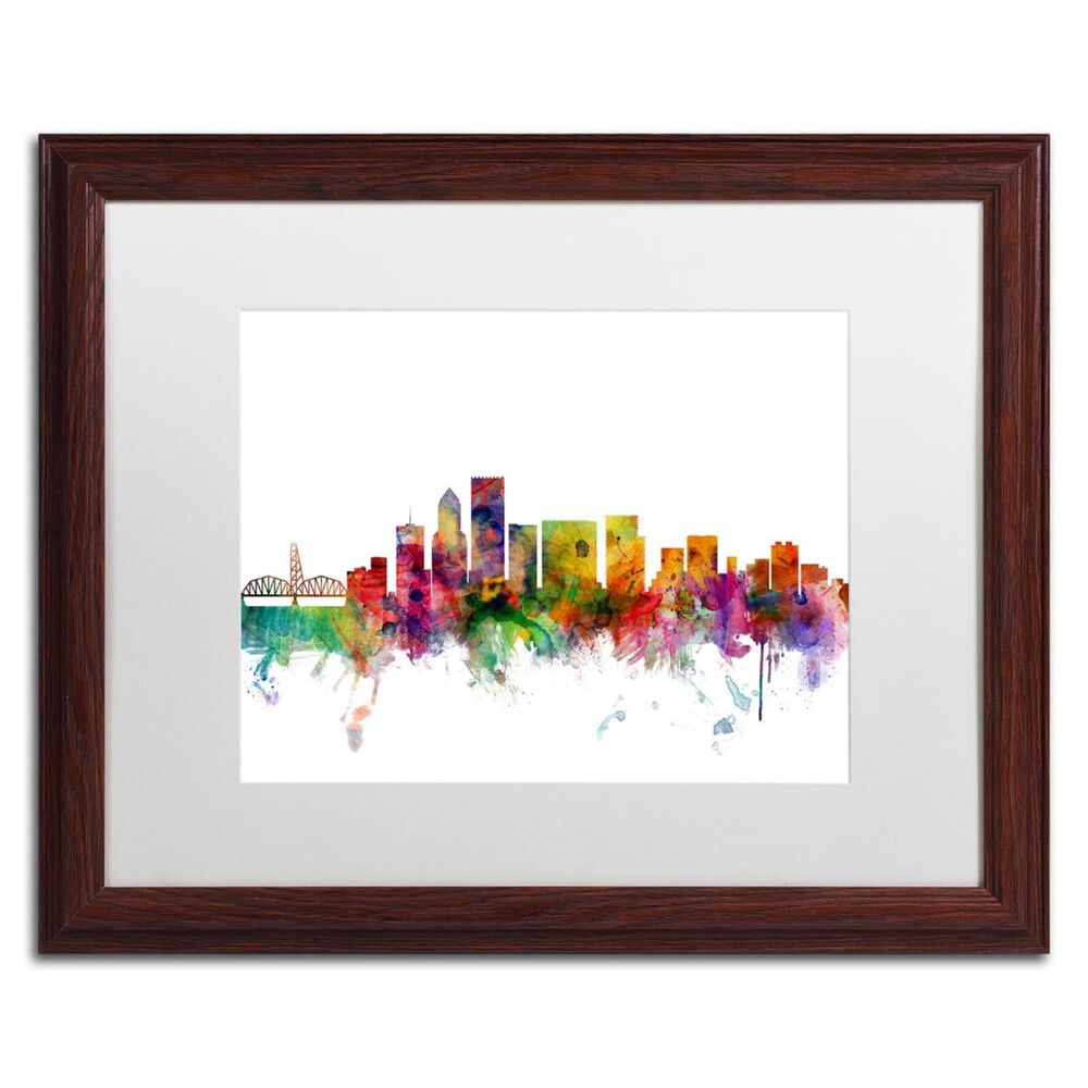 Timberlake Michael Tompsett "Portland Oregon Skyline" Matted Framed Art, , large