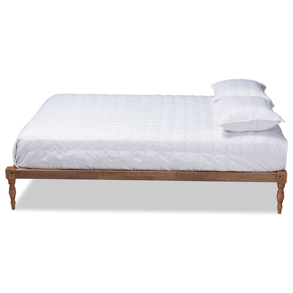 Baxton Studio Iseline Full Platform Bed Frame in Walnut Brown, , large