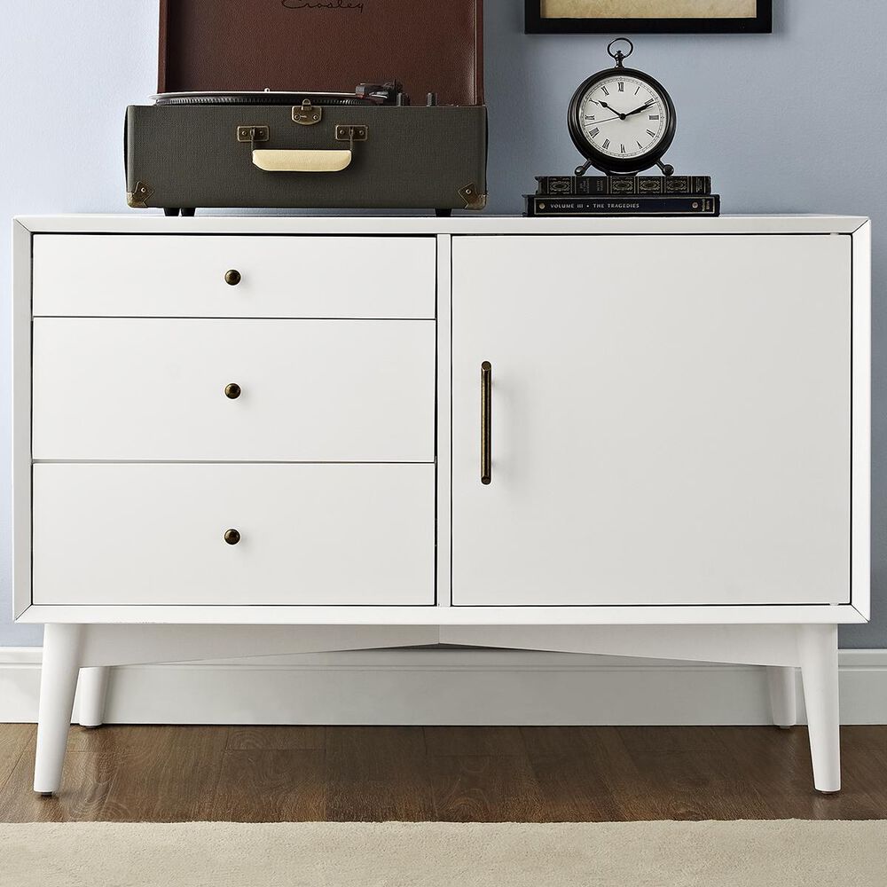 Crosley Furniture Landon Media Console In White, , large