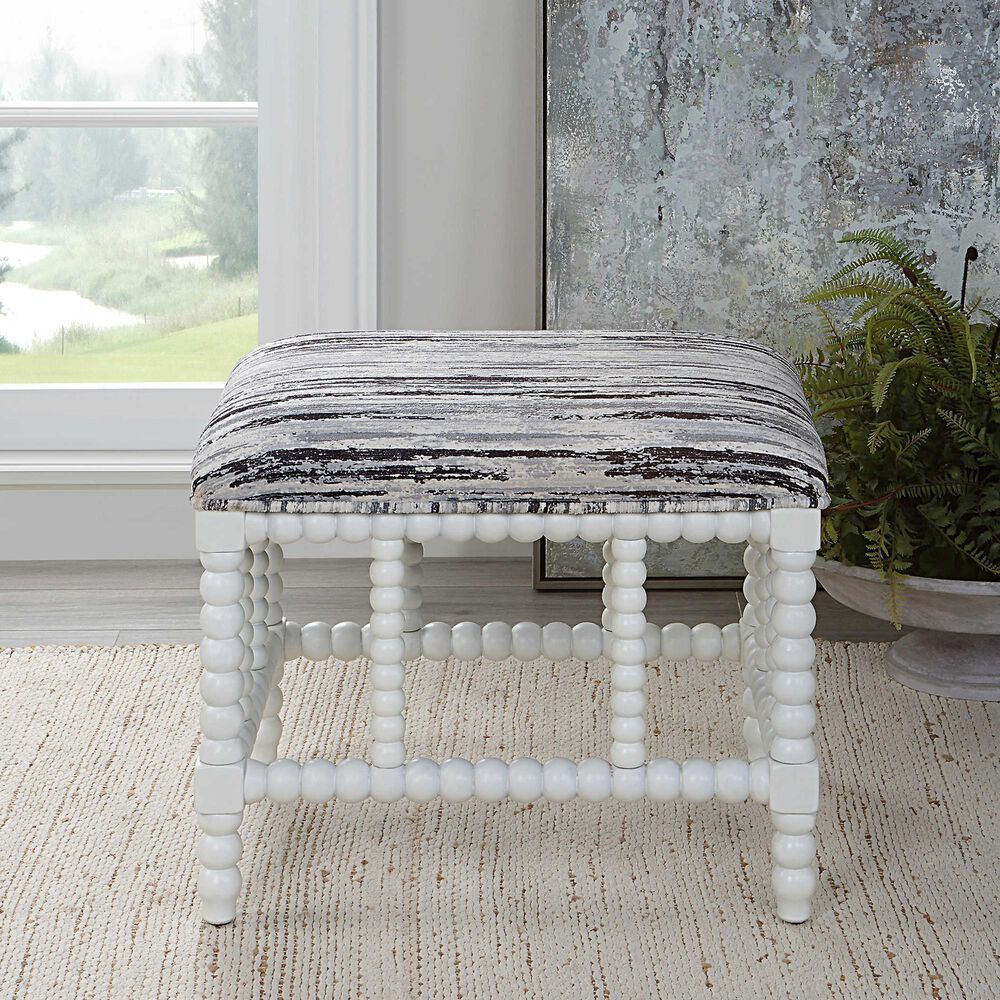 Uttermost Seminoe Small Bench in Gray and Black, , large