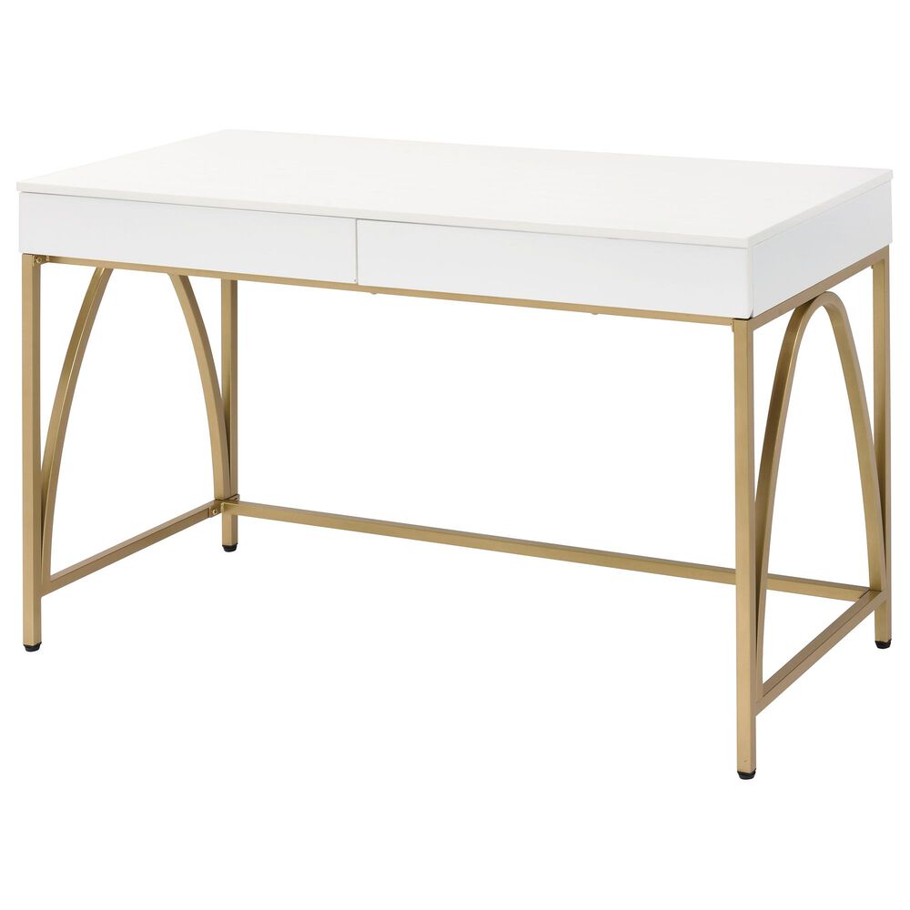 Gunnison Co. Lightmane Desk in White/Gold, , large