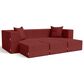 Jaxx Zipline 3-Piece Stationary Convertible Sleeper Sofa in Berry Velvet, , large