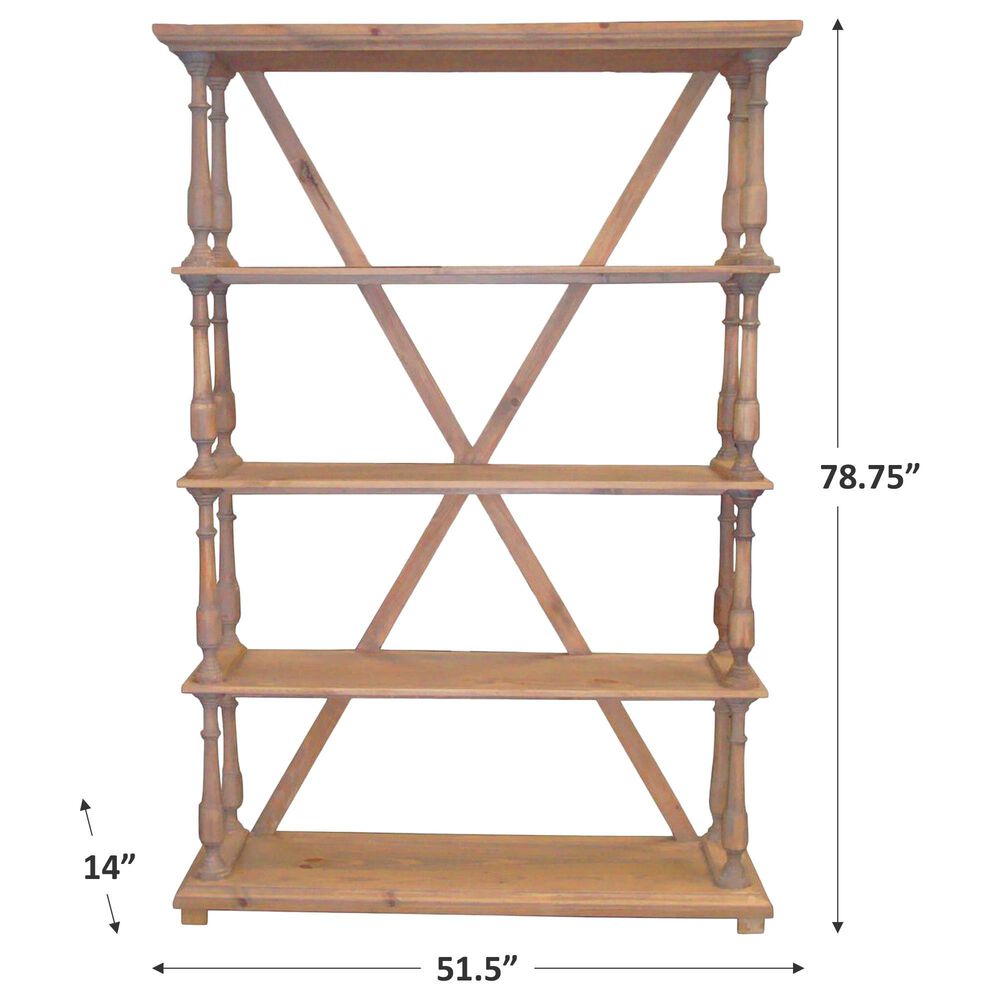 Santa Fe Rustic Pedestal Bookshelf in Medium Carded, , large