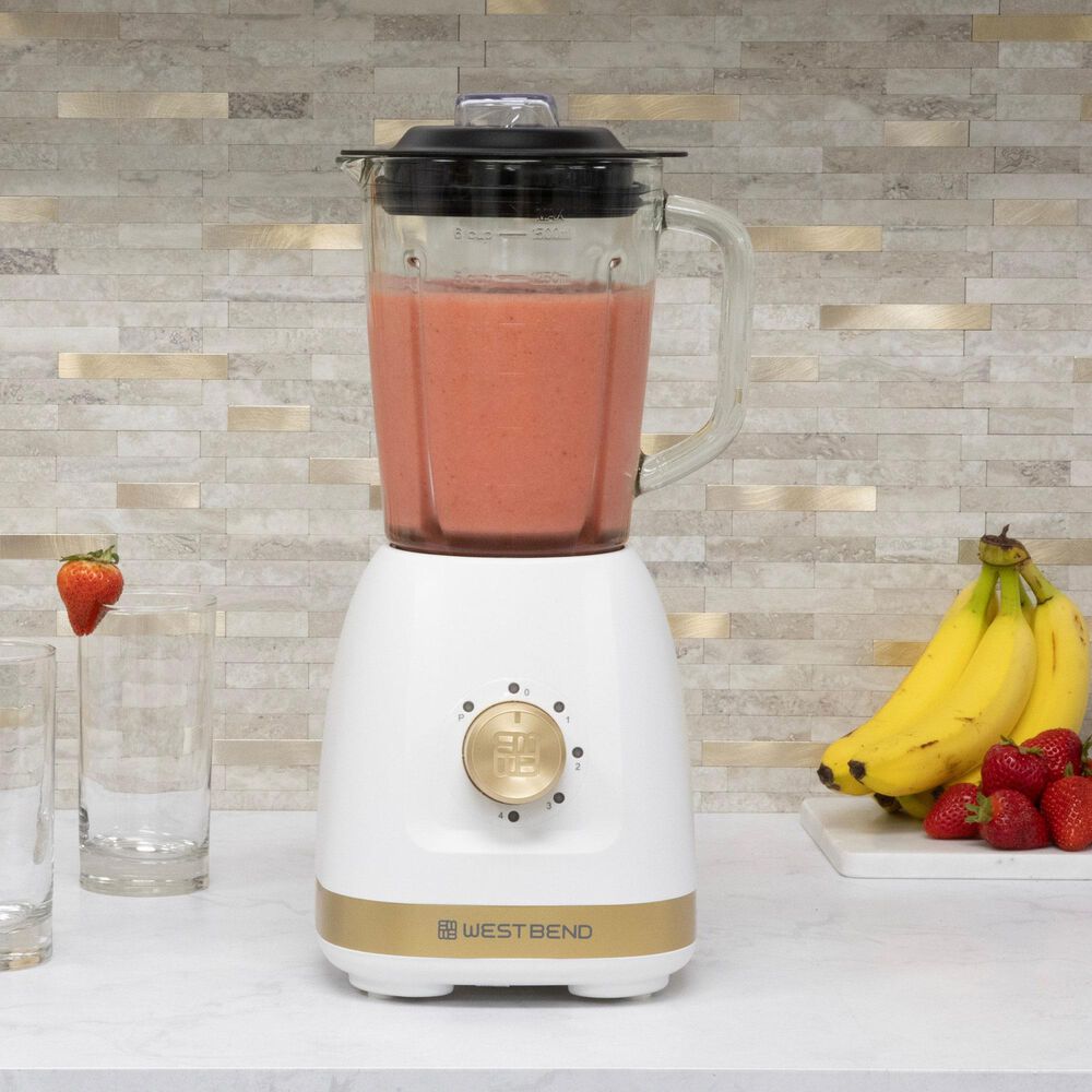 West Bend Timeless 48 Oz Multi-Function Blender with Travel Cup in White, , large