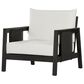 HOMLUX Outdoor Club Chair with Black Textilene Accents in White, , large