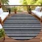 Dalyn Rug Company Soft Essentials Striped Black 8" Round Indoor/Outdoor Area Rug, , large