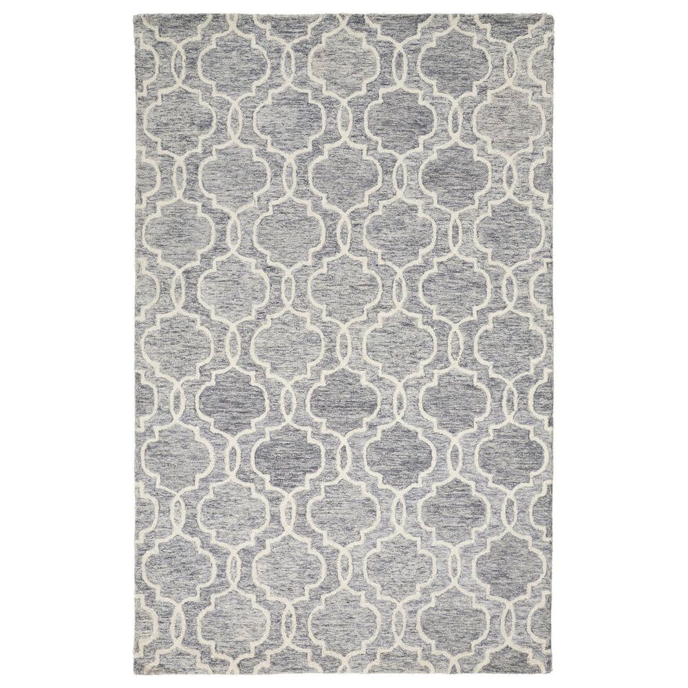 Feizy Belfort Geometric 5" x 8" Gray and Ivory Area Rug, , large