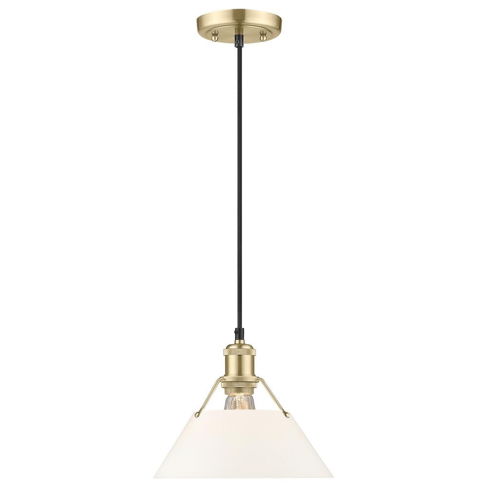 Golden Lighting Orwell 1-Light Medium Pendant with Opal Glass Shade in Brushed Champagne Bronze, , large