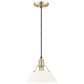 Golden Lighting Orwell 1-Light Medium Pendant with Opal Glass Shade in Brushed Champagne Bronze, , large