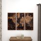 Maple and Jade 47" x 22" Vintage World Map Wall Decor in Black, Beige and Brown, , large