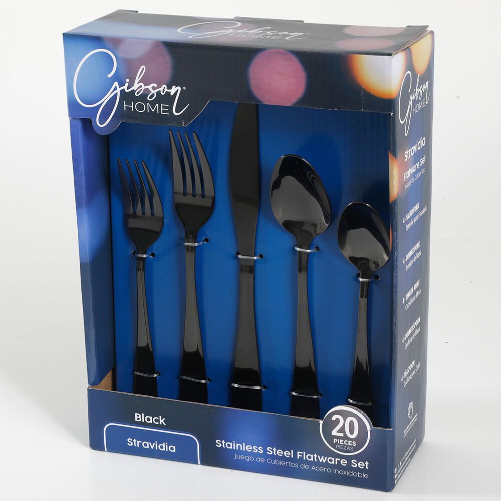 Gibson Home Stravida 20-Piece Flatware Set in Black, , large