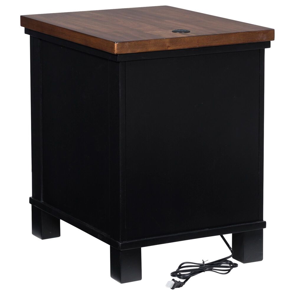 Ashley Wildenauer Chair Side End Table in Warm Satin Black and Brown, , large