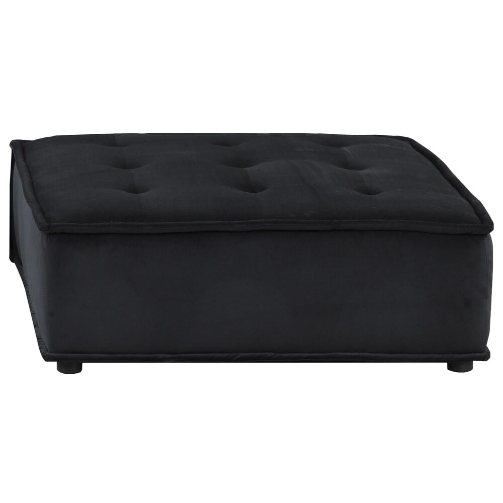 HOMLUX Anna A 4-Piece Stationary Sectional Sofa in Black Velvet, , large