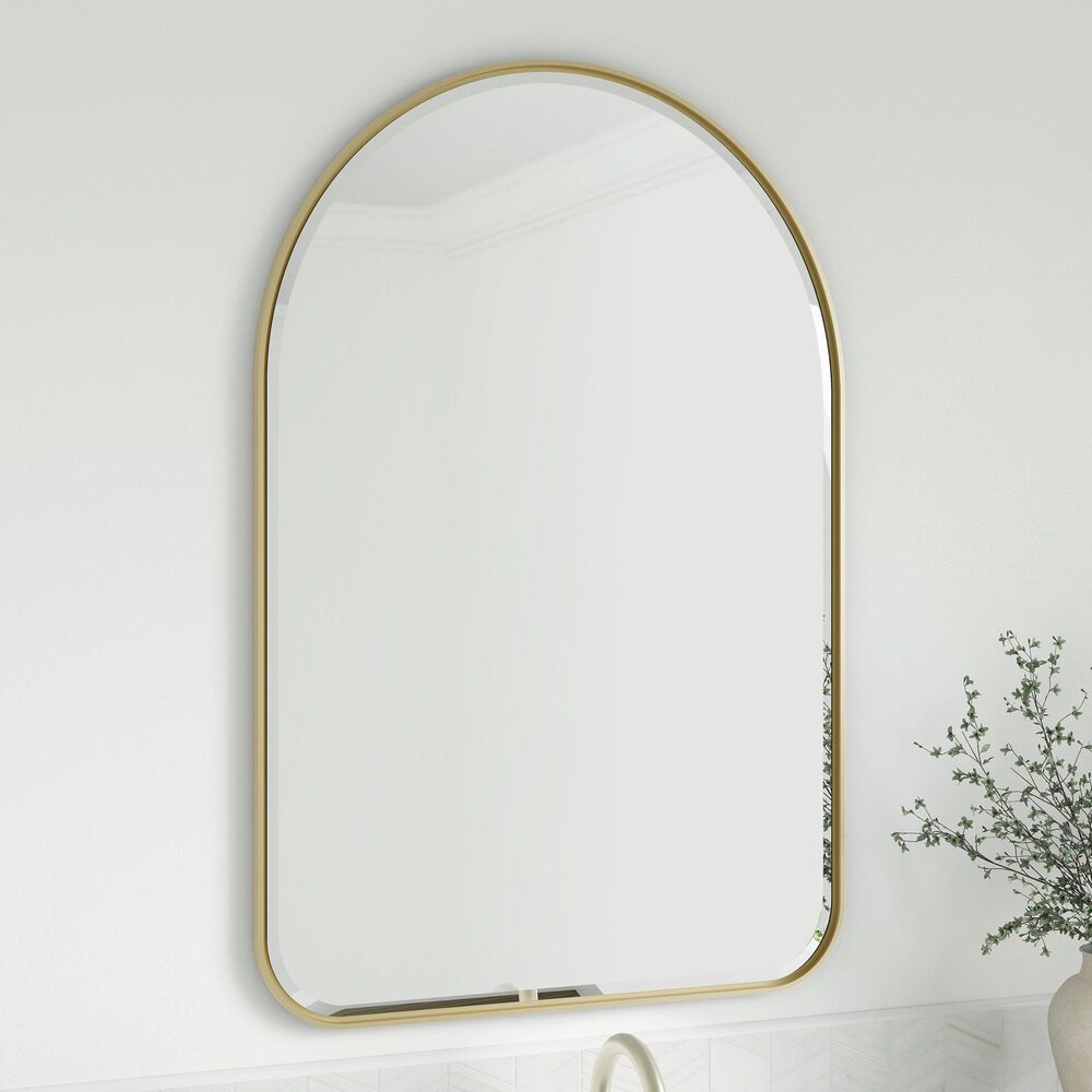 James Martin Rohe 24&quot; Arched Mirror in Champagne Brass, , large
