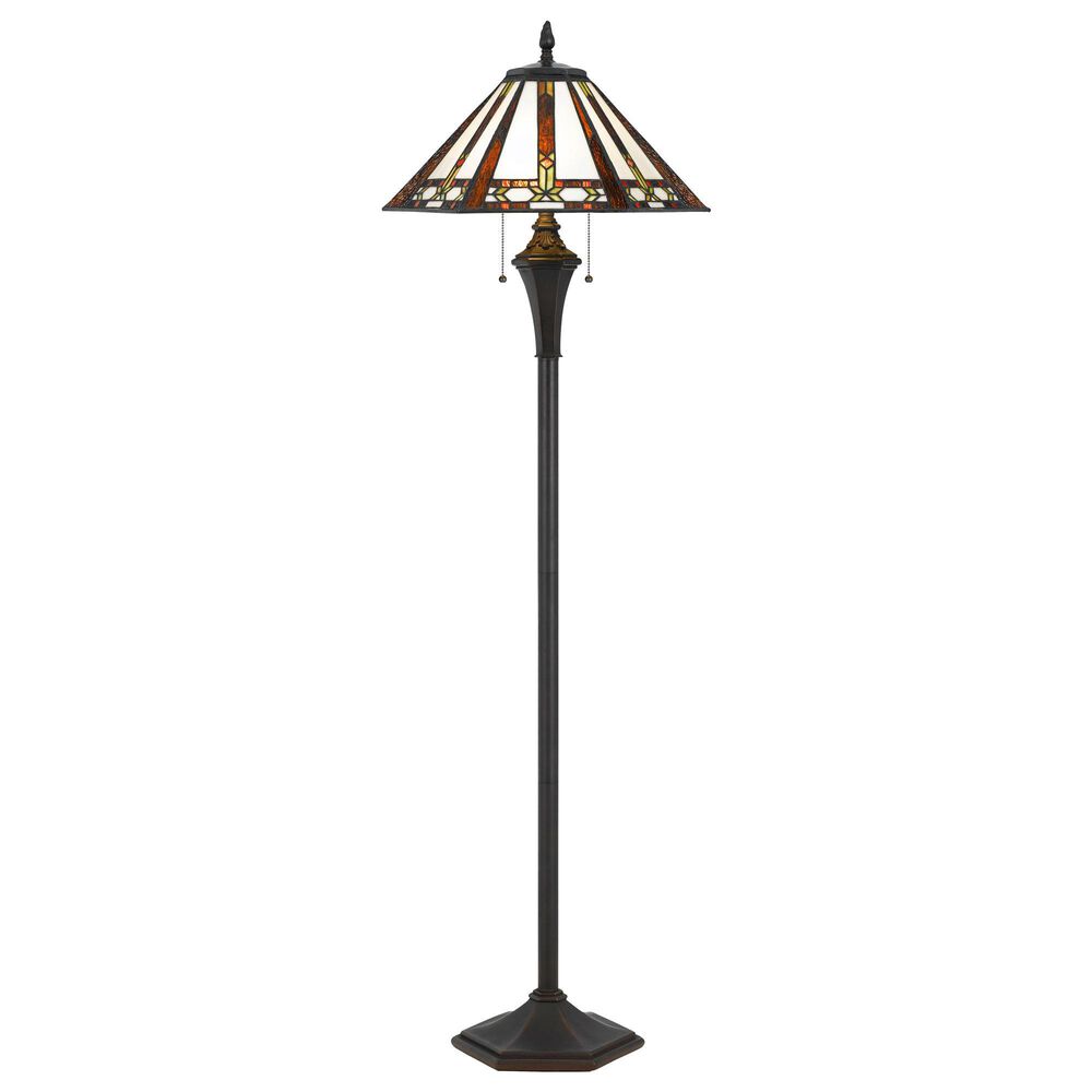 Cal Lighting 61" Tiffany Floor Lamp in Bronze, , large