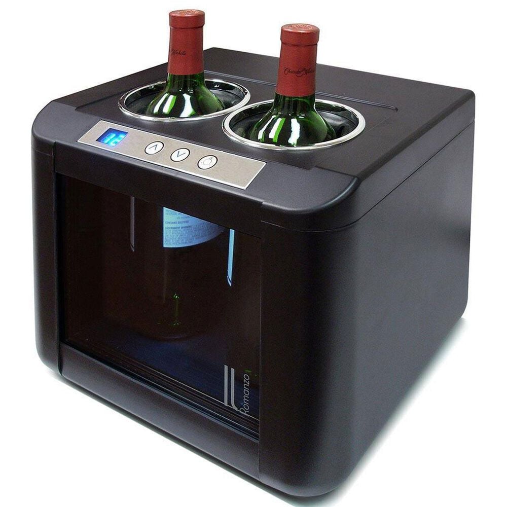 Vinotemp 12 Inch Wide 2 Bottle Capacity Free Standing Wine Cooler with Thermoelectric Technology in Black, , large