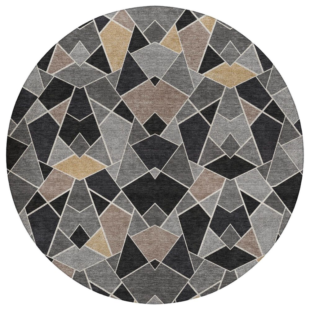 Dalyn Rug Company Kenner KN8 Black 8" Round Area Rug, , large