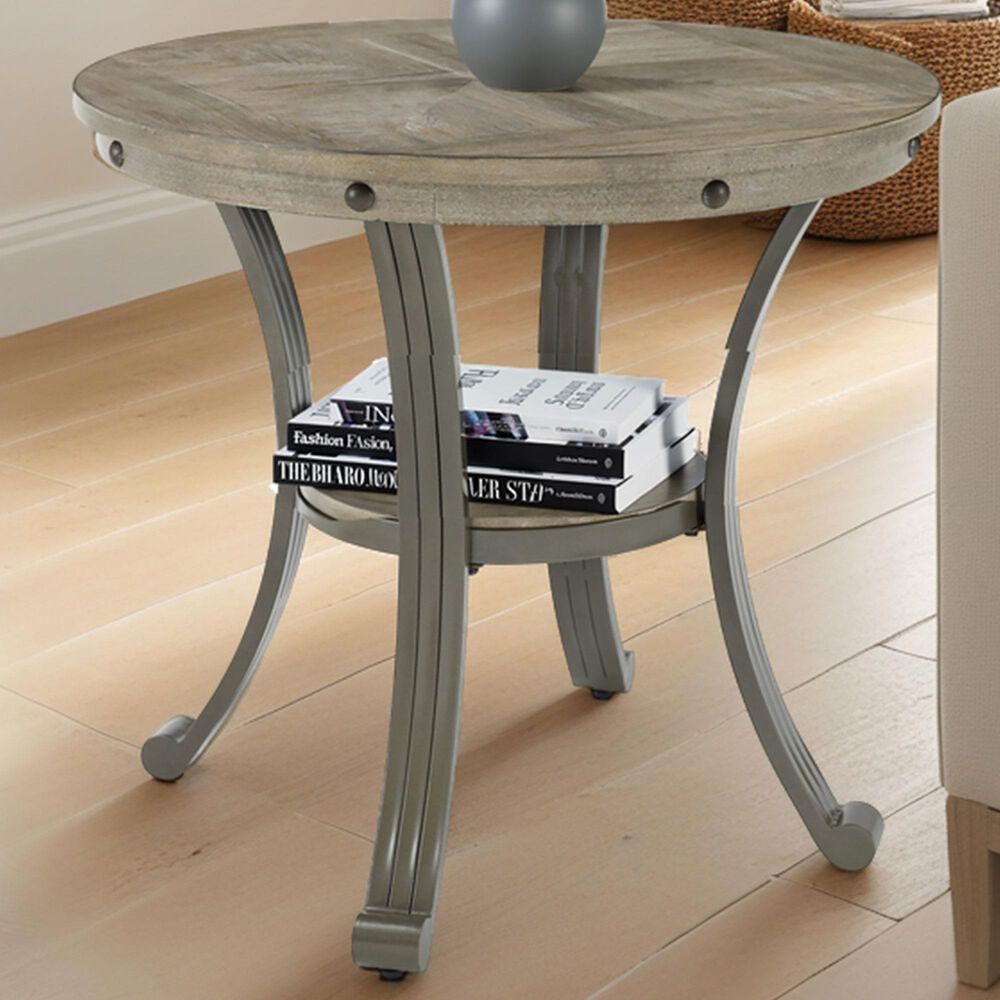 Linon Home Decor Franklin Side Table in Pewter and Grey, , large