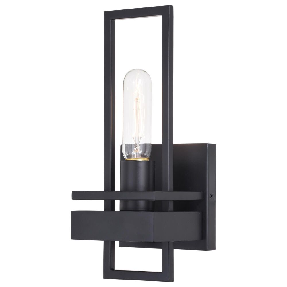 Vaxcel Marquis 1-Light Wall Sconce in Matte Black, , large
