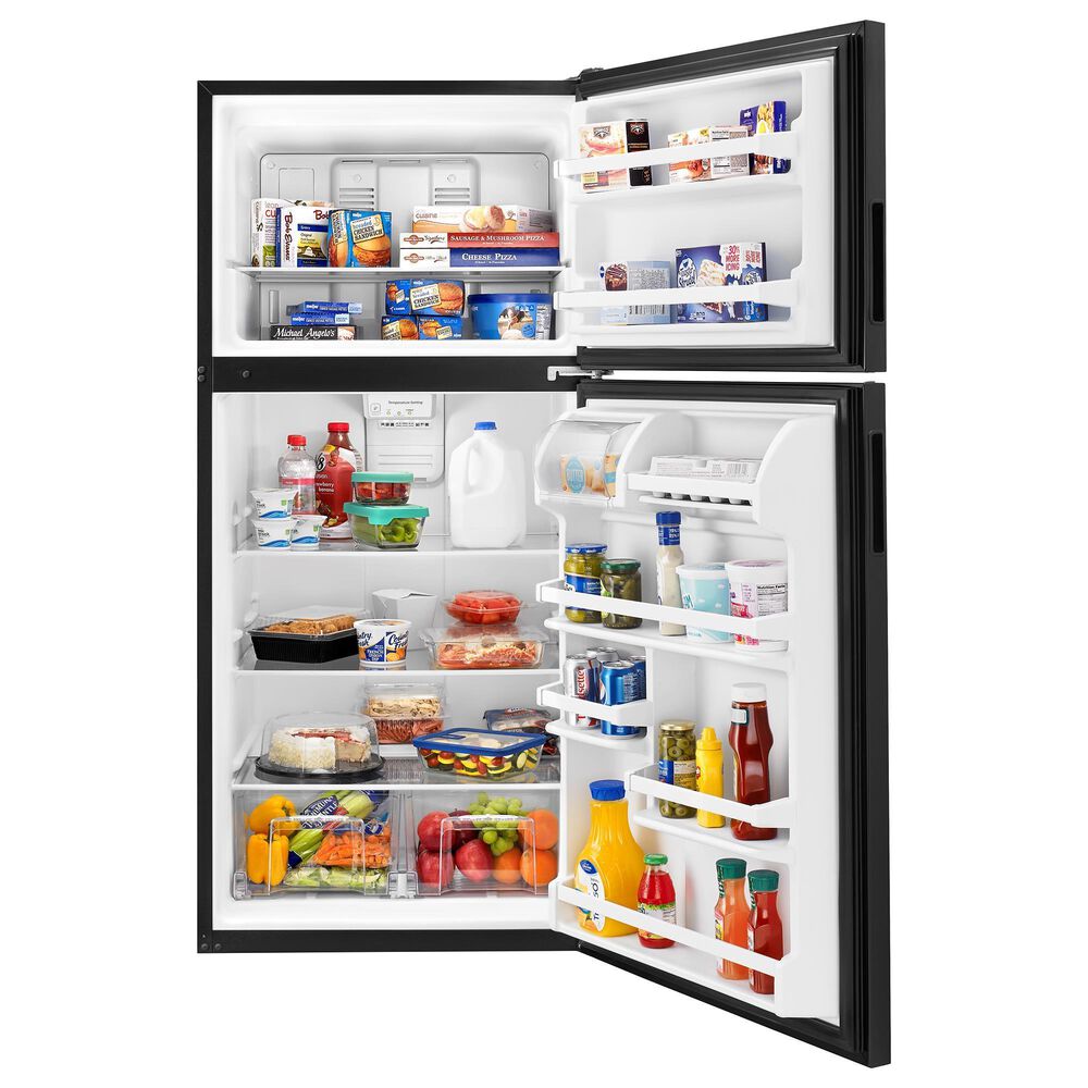 Amana 18.15 Cu. Ft. TopFreezer Refrigerator with Glass Shelves in Black Nebraska Furniture Mart