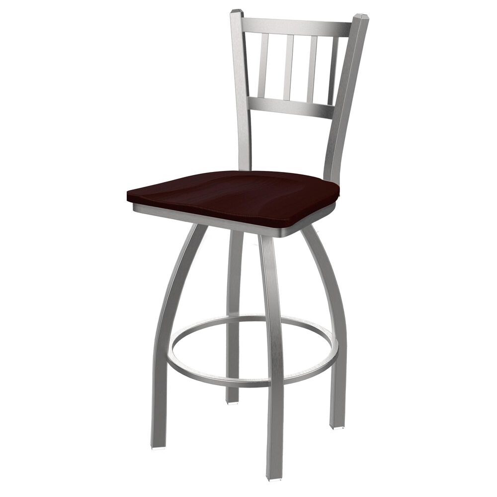 Holland Bar Stool 810 Contessa 25" Swivel Counter Stool with Stainless and Dark Cherry Oak Seat, , large
